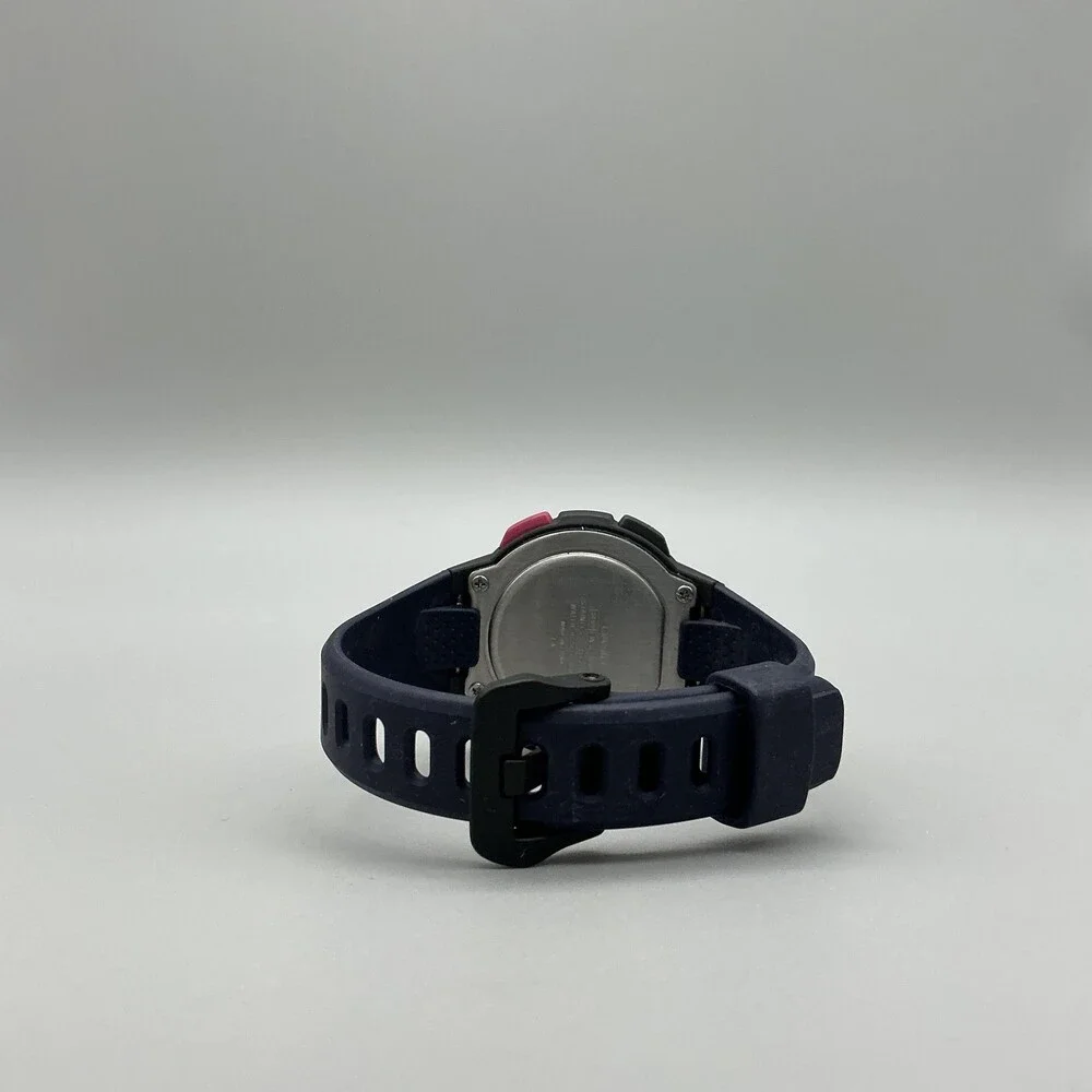 Casio Blue and Black Digital Sport Watch with Pink Accents